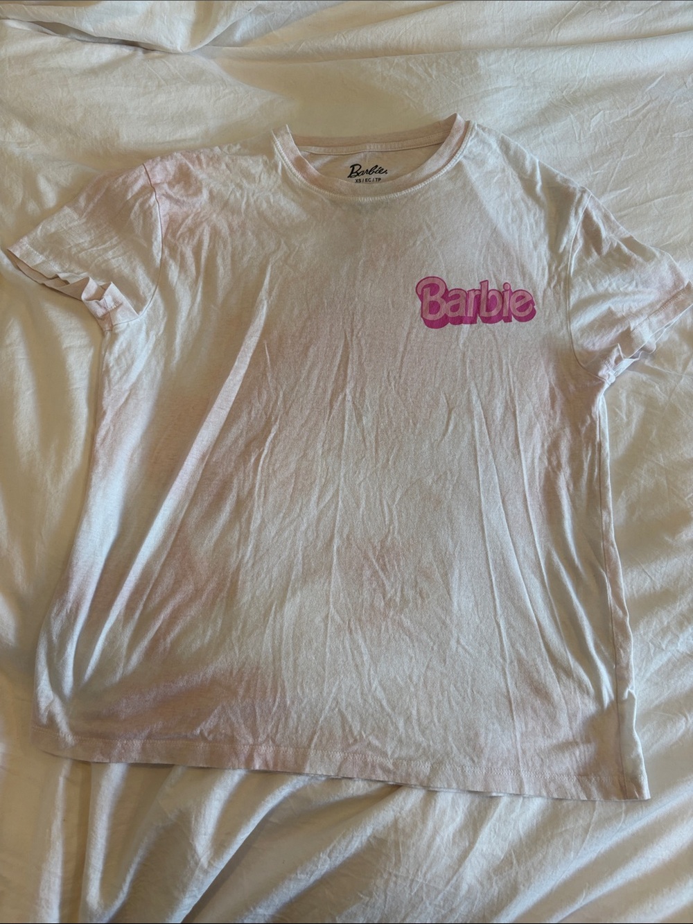 Barbie Graphic White/Pink Tie Dye Tee